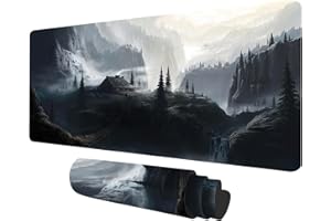 TCG Playmat, MTG Forest Playmat Mouse Pad Compatible for Trading Card Board Game Beautiful Sunset Card Game Mats 24 x 14 inch