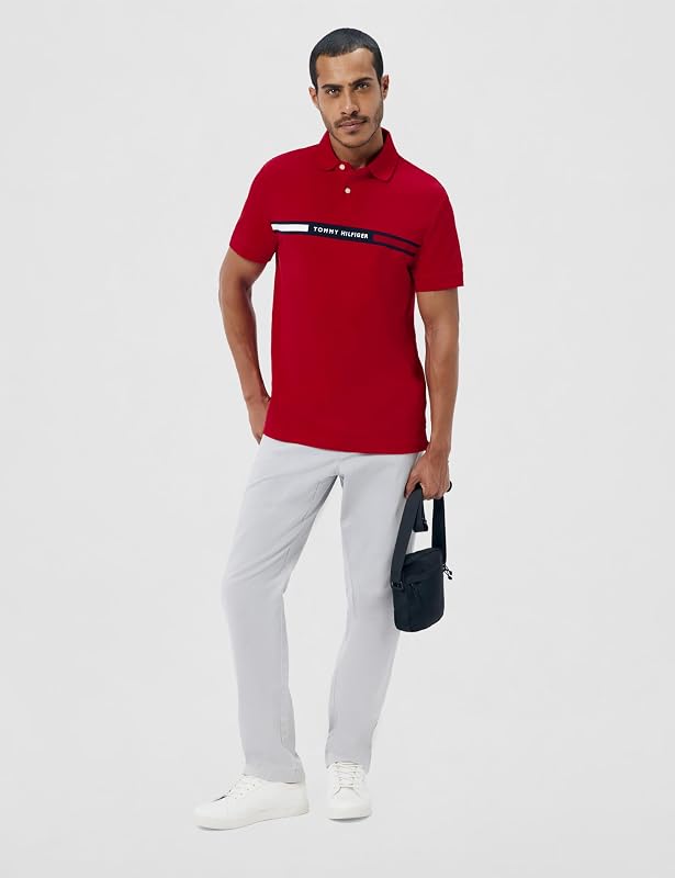 Polo Manches Courtes Homme Chest Insert Regular Fit, Rouge (Primary Red), S — photo 6 sur 6