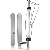 KIHOGEM Magnetic Paper Towel Holder for Fridge Stainless Steel | Paper Towel Holder Magnetic with Gravity-Weighted Arm, Kitchen Paper Towel Holder with 2 Metal Plates for Wall, Cabinet, RV