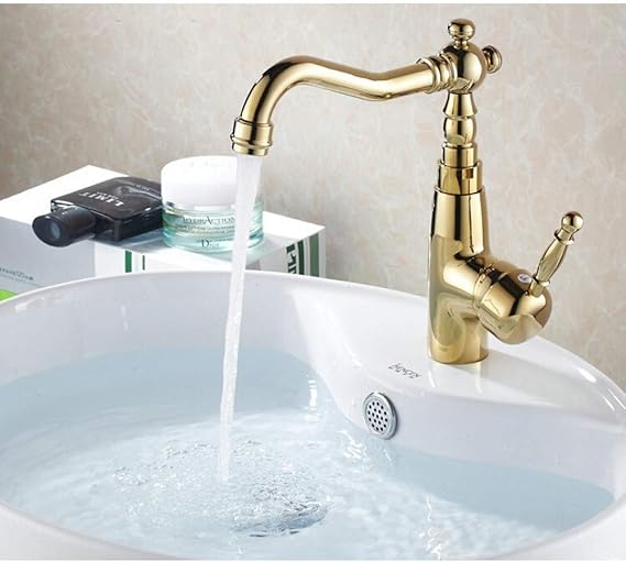 LHQ Grifos de baño, el Lavabo de Mezclador del Grifo Chapado en Oro de