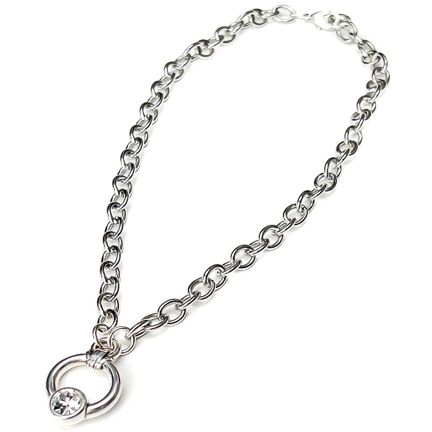 Orli Jewellery Chunky Crystal Circle Necklace | Stainless Steel