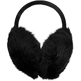 ZLYC Womens Girls Genuine Rabbit Fur Earmuffs Adjustable Ear Warmers