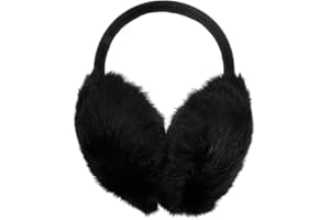 ZLYC Womens Girls Genuine Rabbit Fur EarMuffs Adjustable Ear Warmers