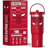 Hydrapeak x NBA Officially Licensed Chicago Bulls 32oz Nomad Stainless Steel Tumbler with Handle and Straw Lid, Leakproof Water Bottle in Limited Edition Collector's Gift Box