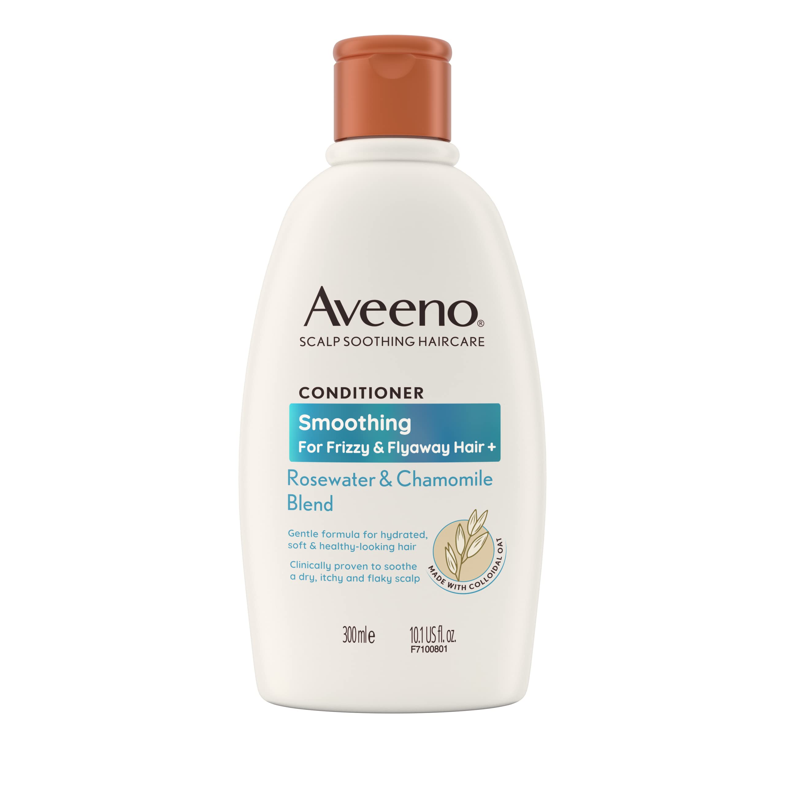 Aveeno Scalp Soothing Haircare Smoothing Conditioner, Rosewater & Chamomile Blend, Colloidal Oat, Frizzy & Flyaway Hair, Soothes Dry, Itchy & Flaky Scalp, Clinically Proven, Sulfate Free, 300ml
