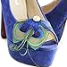 KISSPAT One Pair Peacock Feather Shoe Clips, Shoe Decorations, Handmade Wedding Shoe Clips