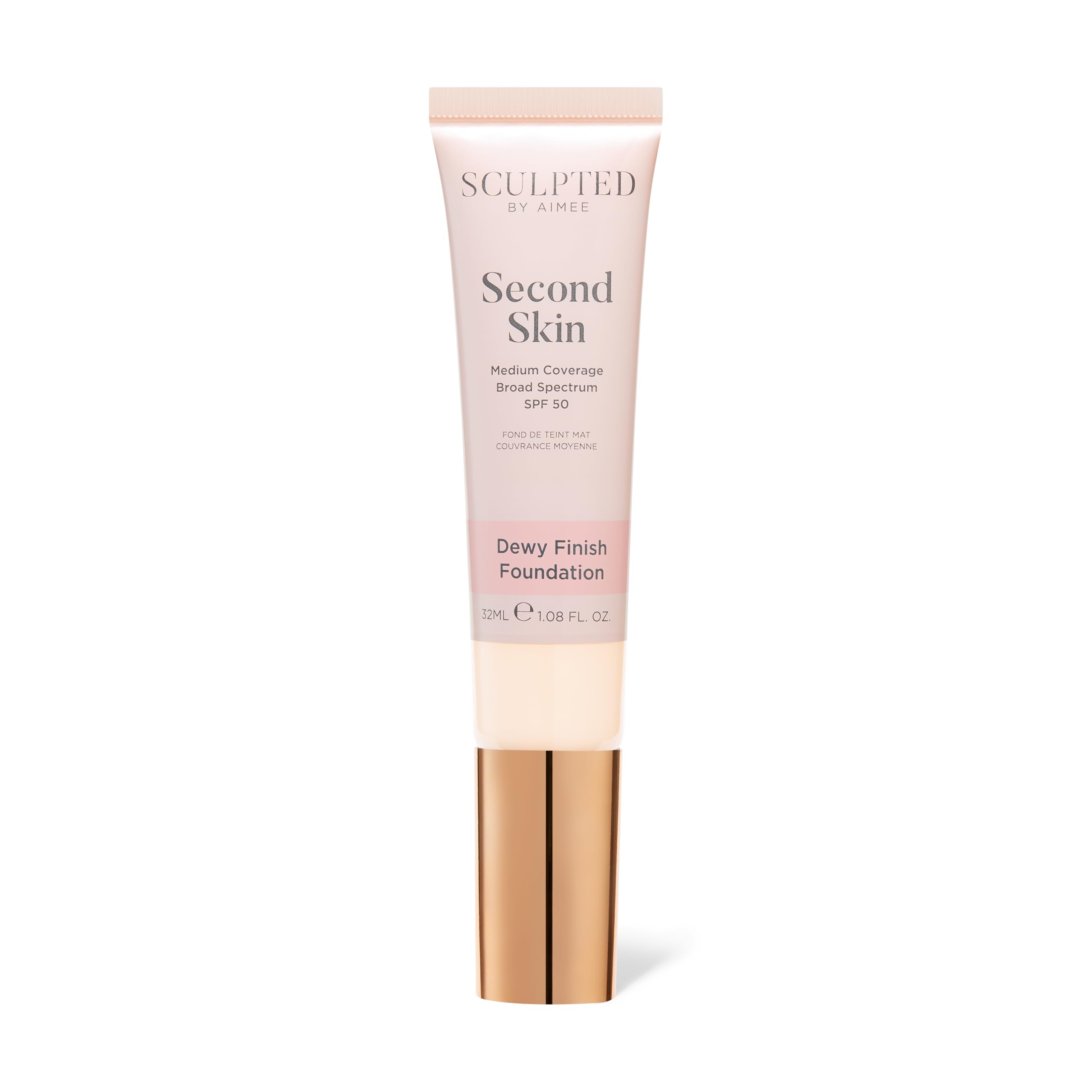 Second Skin Dewy Liquid Face Foundation from Sculpted by Aimee - 32ml Buildable, Medium Coverage Foundation with Dewy Finish, Hyaluronic Acid, Collagen Boosting Formula, SPF 50, (Blanc 0.5) — image 1