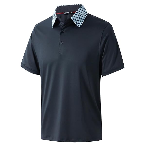 TRUSMOL GOLF SHIRTS FOR MEN SHORT SLEEVE DRY FIT MOISTURE WICKING QUICK DRY CASUAL COLLARED MEN’S GOLF POLO SHIRT DARK GREY