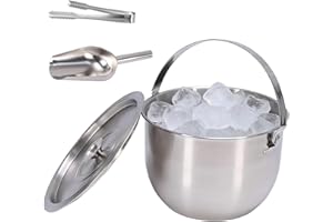 Dewsea Ice Bucket with Lid, Scoop & Tongs, Champagne & Wine Cooler, Beverage Tub with Handles, Large Ice Chest for Party Bar 