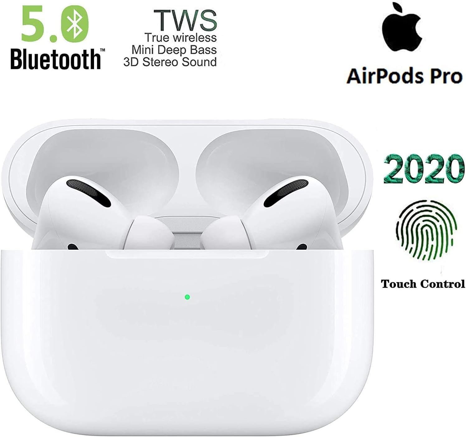 Bluetooth 5.0 Wireless Headphones,Touch Headphones with Microphone,Auto Pairing, IPX7 Waterproof HIFI Stereo Headphones,for Apple/Airpods/Android/iphone/Airpods2/AirPods Pro