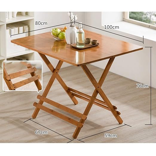 Yyhsnd Tavolo Da Pranzo In Legno Massello Portatile Piccolo