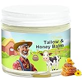 Tallow and Honey Balm, Tallow Face Moisturizer, Beef Tallow for Skin, Handmade All-Natural Moisturizer with Grass-Fed Beef Tallow & Raw Wild Honey for Smooth, Hydrated Skin, Natural Formula