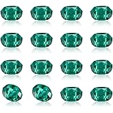 100Pcs Teal Glass Faceted European Beads Crystal Rondelle Large Hole Loose Spacer Beads Slide Charms No Metal Core 14x8mm for DIY Bracelet Necklace Jewelry Making Hole:5mm