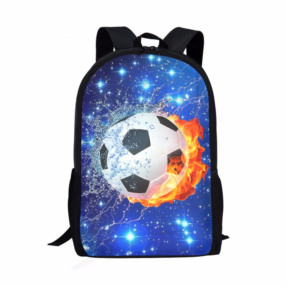 BYCHECAR Football Backpack for Boys School Bags Kids Rucksack Elementary Schoolbag for 6/7/8/9/10 Year Old,Primary Student Book Bag High Capacity Bagpack Lightweight