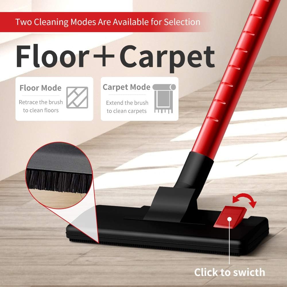 VacLife Stick Vacuum Cleaner - Corded 2 in 1, 4 Stages Filtration Powerful Vacuum Cleaner for Pet Hair with Washable HEPA Filter, Lightweight Vacuum with 3 Practical Tools for Hard Floor -