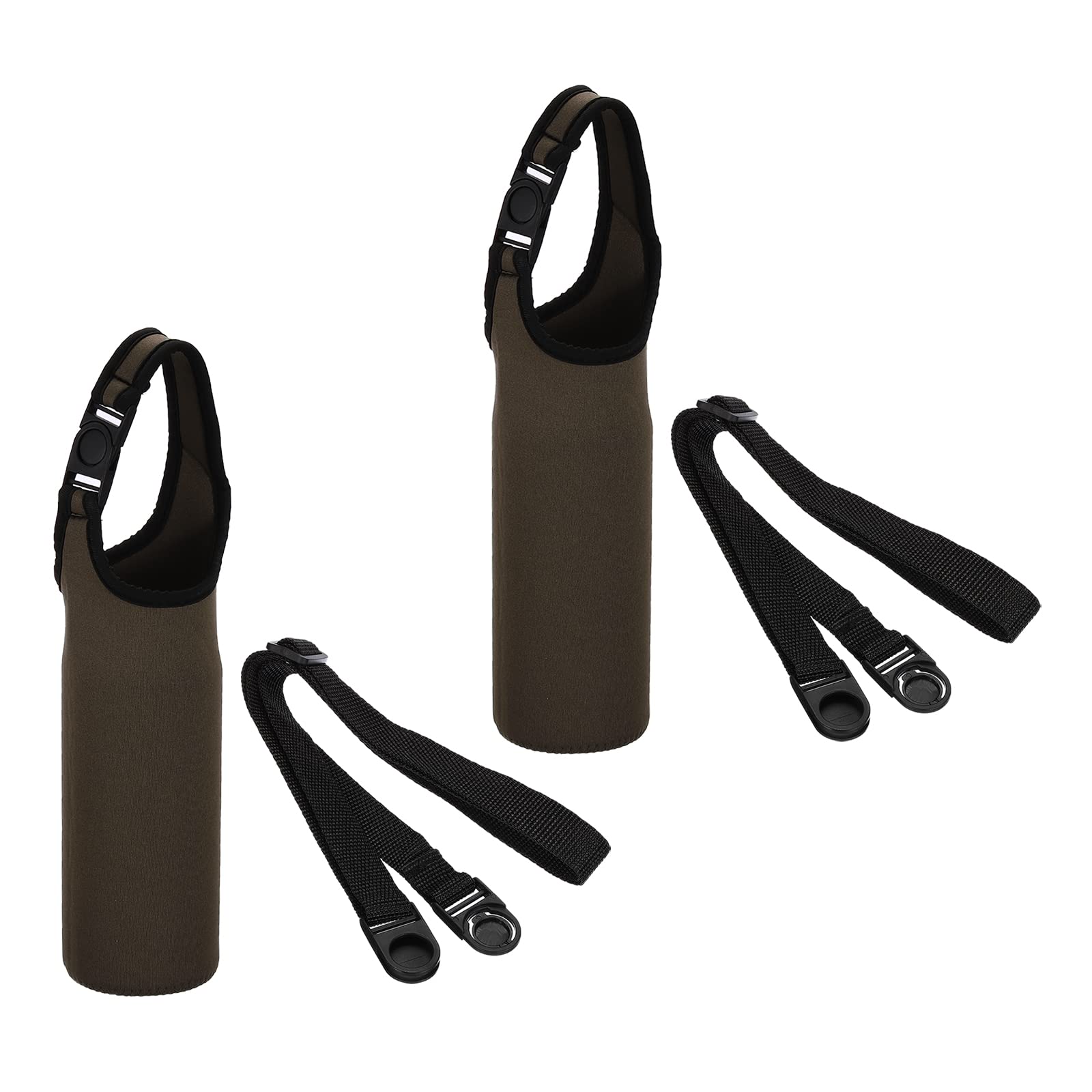 PATIKIL 67mmx185mm Water Bottle Sling Bag, 2 Pack Neoprene Portable Insulated Bottle Holder Carrier with Removable Adjustable Shoulder Strap, Coffee