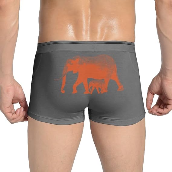 Men's Elephants Boxer Brief Underwear Stretch Sex