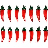 Honbay 20PCS Resin Chili Pepper Charms Pendant Mini Vegetable Food Charms for Earring Necklace Bracelet Keychain Crafts Making