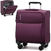 Hanke 16 Inch Underseat Carry On Luggage with Spinner Wheels Airline Approved, Small Rolling Suitcase Softside Underseater Lightweight TSA Travel Roller Suitcase Carry-On Bag(Purple)