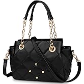 Quilted Crossbody Bags for Women Trendy Vegan Leather Purses Handbags Designer Ladies Top Handle Satchel Purses with Strap