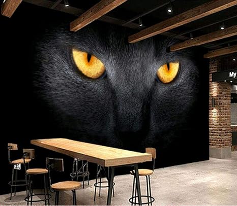 Huatulai Mural Fondo Pantalla 3d Muro De Ojos De Gato Negro Para