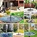 HEYSTOP Solar Fountain Pump, 3.0W Circle Solar Water Pump Floating Fountain Built-in Battery, with 6 Nozzles, for Bird Bath, Fish Tank, Pond or Garden Decoration