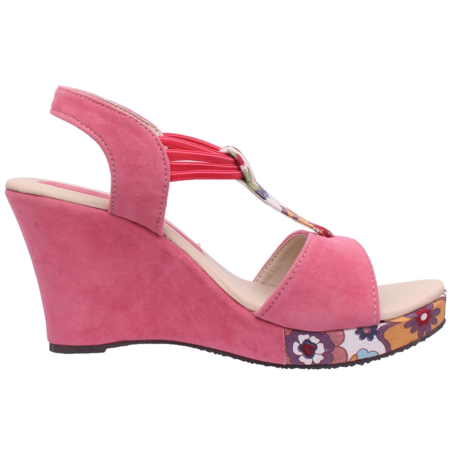 footshez printed partywear outdoor wedding casual heel for women and girls