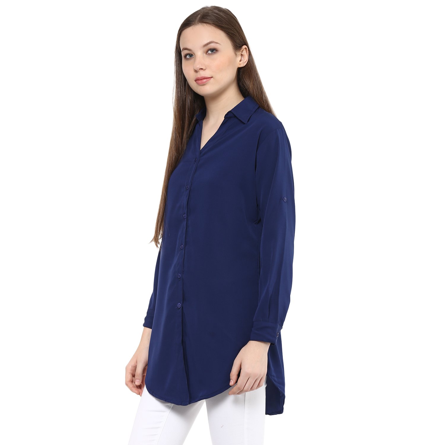 mayra women's crepe long shirt