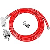 Carbonation Cap for Soda Bottle, 5.5FT Ball Lock Co2 Gas Line Tubing Kit | Carbonation Cap Kit, 5/16" CO2 Gas Line, Ball Lock Disconnect, Stainless Steel Carbonator Cap for Soda Bottles