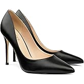 COLETER Women's 4 Inch Pumps Pointy Toe Wedding Dress Shoes Slip on Stiletto Pumps