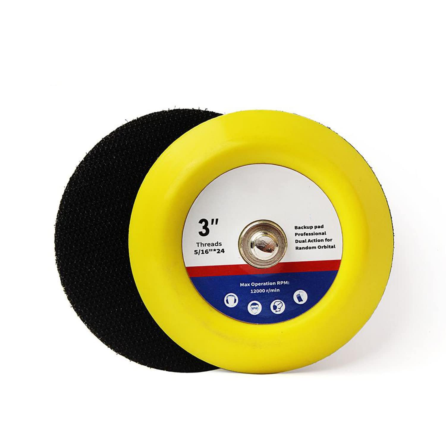 HOMESOM 2 Pieces 3inch Backer Plate Pad for Car Polisher Dual Action Polishing Tool Hook & Loop Backer Pads 5/16" 24t