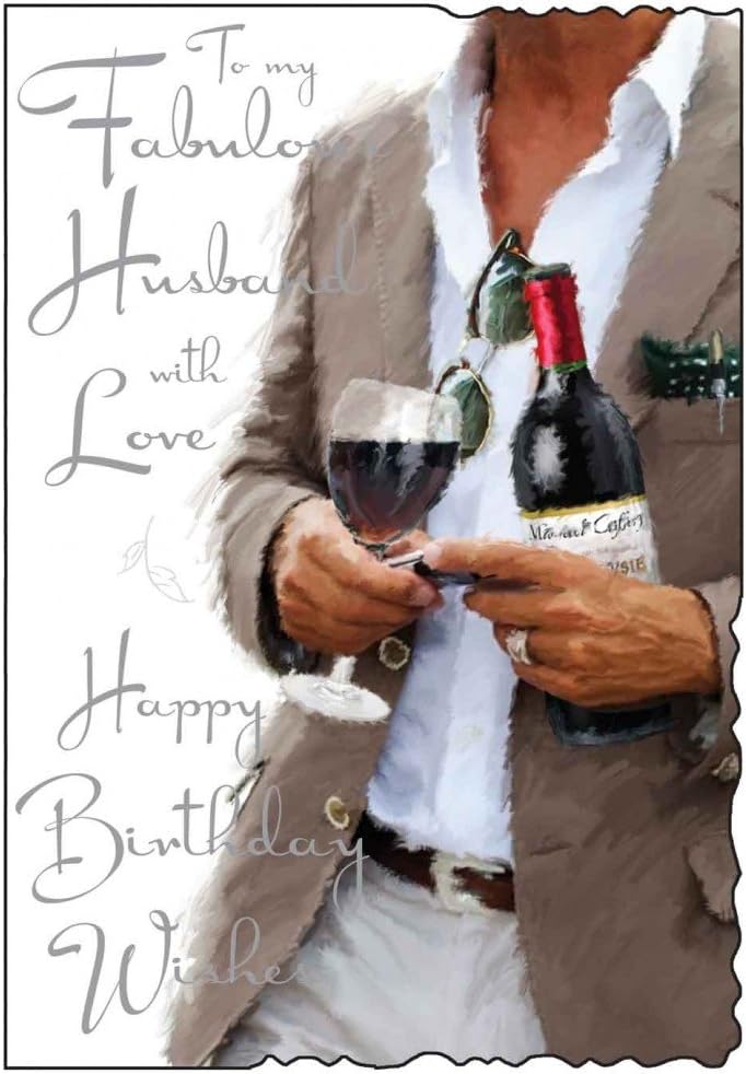 JONNY JAVELIN - VELVET RANGE- BIRTHDAY CARD - 'TO MY FABULOUS HUSBAND' - V27