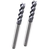 LU&amp;MN Carbide Square End Mill 4 Flute 1/8", 2 Pieces | Professional Grade Tungsten Carbide 4T Square End Mills, Ideal for DIYers &amp; Professionals