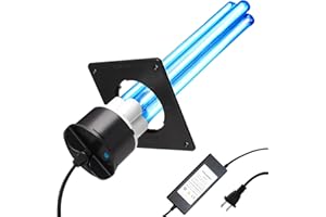 COOSPIDER UV 80W UV Light for HVAC Systems- Ozone-Free Commercial/Whole House Duct UVC Lamp with Ceramic Base, Dual H-Tube 99.9% Efficiency with 253.7nm, for Hotel, Mall, School, Hospitals and Other Large Places