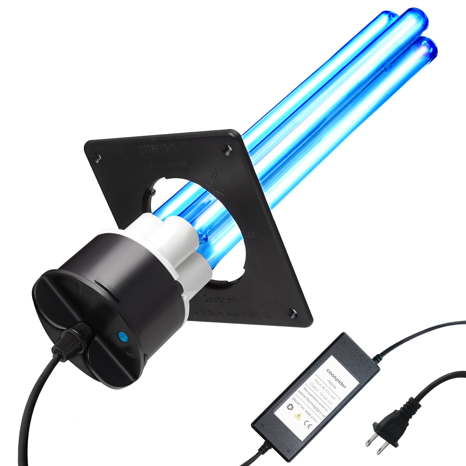 Photo 1 of 80W UV Light for HVAC Systems- Ozone-Free Commercial/Whole House Duct UVC Lamp with Ceramic Base, Dual H-Tube 99.9% Efficiency with 253.7nm, for Hotel, Mall, School, Hospitals and Other Large Places