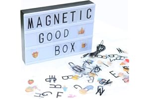 Ulalaza A5 Magnetic Cinema Lightbox with 90 Letters Numbers and Symbols Battery or USB Customize Your Own Message for Wedding