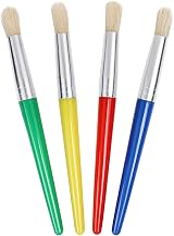 JCF Kids Paint Brushes 4-Piece Set Flat Tip Hog Bristles Plastic Handle view 1