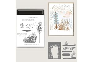 FUNLUCK 2023-2024 Stamp and Dies Set for Card Making, Stamps Arts Supplies Metal Cutting Dies for DIY Scrapbooking,Adult DIY Craft Scrapbooking Arts Crafts for Christmas,Holiday (5222)