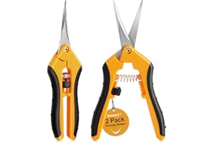 Doimeri 2 Pack Pruning Shears, 6.5” Gardening Scissors with Sharp Stainless Steel Blades and Comfort Grip, Perfect for Fine Pruning, Plants/Bonsai Clipping, Ideal Gift for Plant Lovers