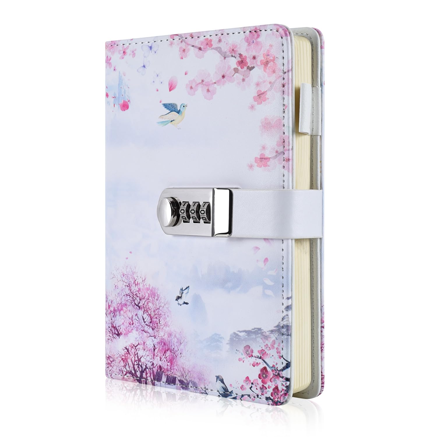 Photo 1 of **bent**ARRLSDB A5 Creative Password Lock Journal PU Leather Combination Lock Diary Locking Journal Diary (Style 4)