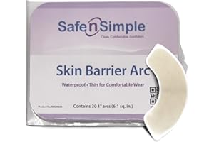 Safe n' Simple Hydrocolloid Skin Barrier Arc - Ostomy Barrier Strips -30 Count- Hydrocolloid Skin Barrier Strips Accessories for Colostomy-Ileostomy-Stoma Supplies