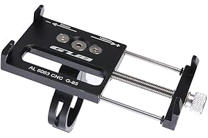 GUB Bicycle & Motorcycle Phone Mount, Aluminum Alloy Universal Bike Handlebar Phone Mount Holder Adjustable Compatible with iPhone X XR Xs 7s 8 Plus,Compatible with SamsungS9/S8/Note5/4 (Black)