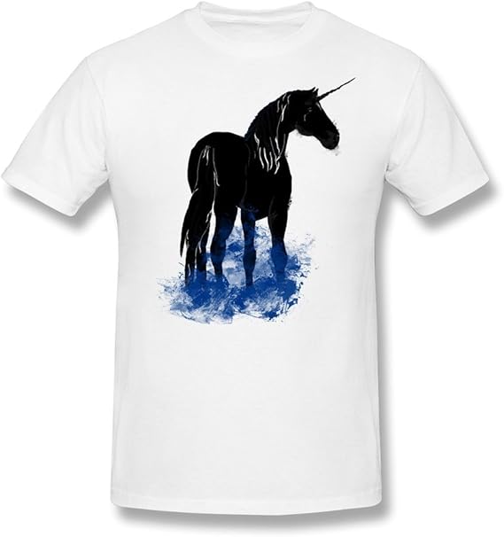 Amazon Co Jp 顔春 メンズ 16 夏 馬とブルーの雲 半袖tシャツ White M 服 ファッション小物