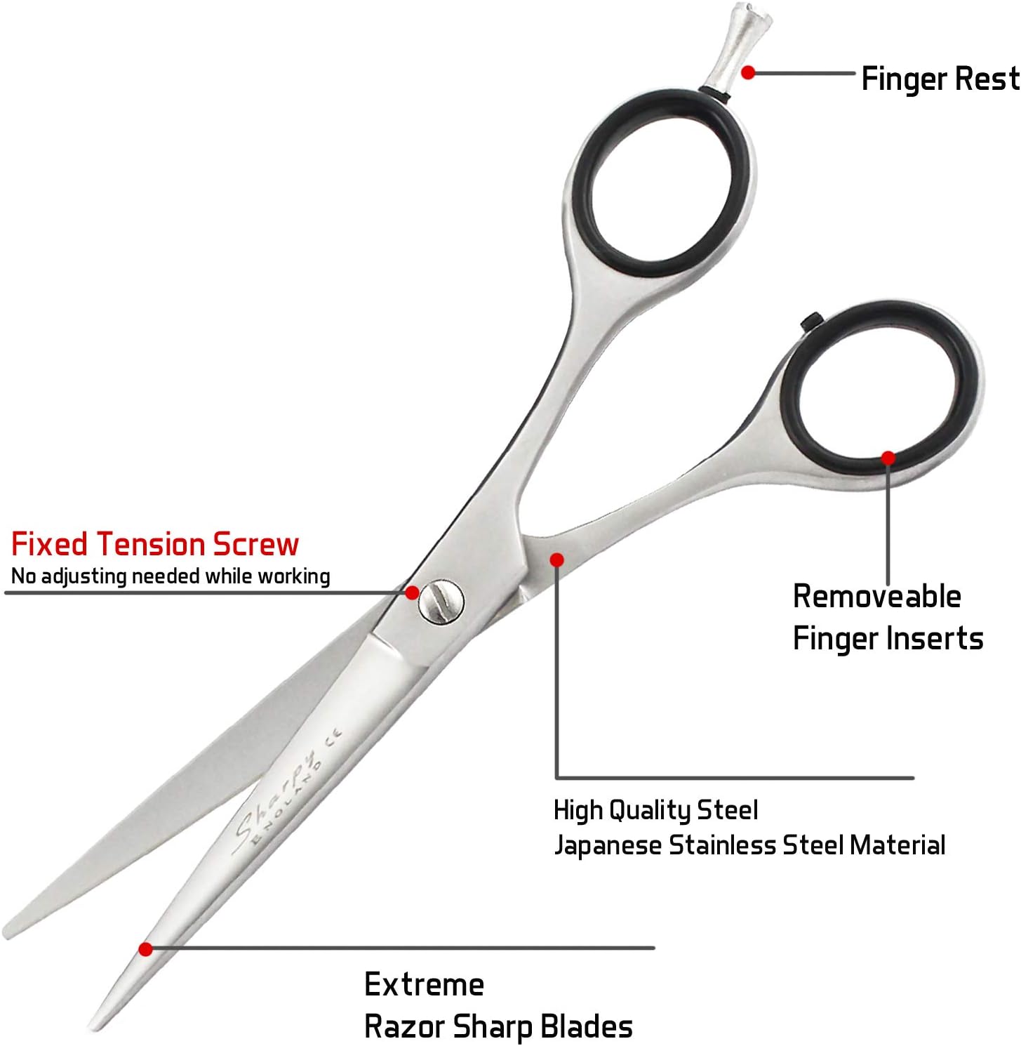 Professional Hairdressing Scissors - Hairdresser Scissors Size 6.0" Inch - Grooming Hair Cutting Barber Salon Shears for Men and Women - Image 4