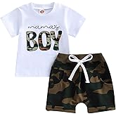 NZNDSHD Baby Boy Summer Clothes Daddys/Mamas Boy Matching Outfit Short Sleeve Embroidery T-shirt Plaid Toddler Shorts Set