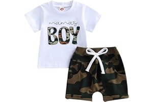 BLOTONA Baby Summer Clothes Short Sleeve T Shirt Rolled Stretch Shorts Set Toddler Mamas Boy/Daddys Boy Matching Outfit