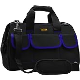 FASTECH 20 Inch Tool Bag, Large Tools Bag Waterproof Wide Mouth Tool Kit Heavy Duty Tool Bag Organizer, Tool Storage Package For Men/Women (20IN Blue)