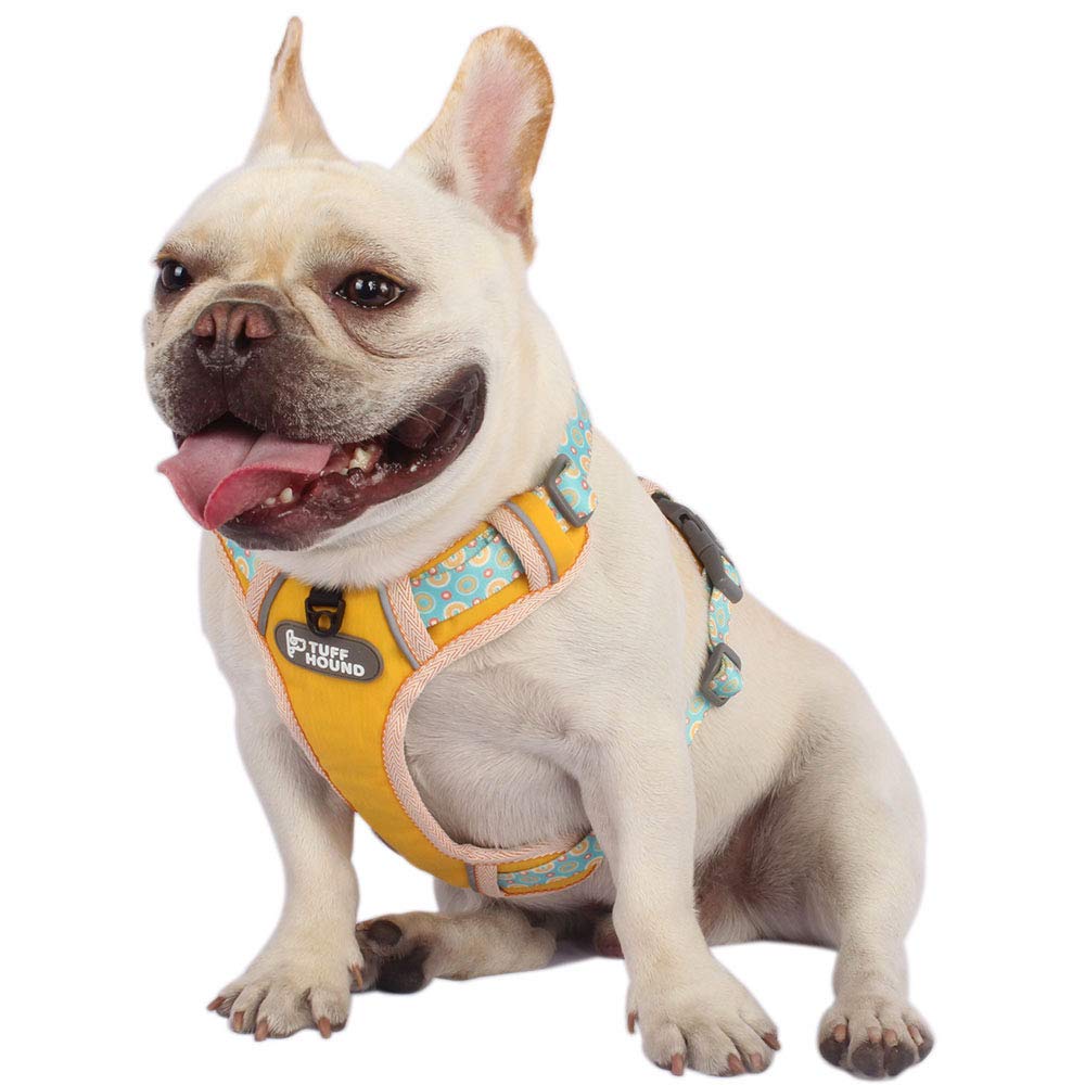 Cute Dog Harness Pet Soft Adjustable Vest Best Reflective Walking Harness Easy Control for Small Medium Large Dogs Yellow S