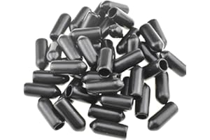 Acoeitl Round Rubber End Tube Bolt Caps Cover Plug Insert Screw Thread Protectors 3/16 inch Inner Diameter 16.3mm Length Flexible Cover Sharp Tip Prevent Table Scratch Not Leave Marks Black 60Pcs