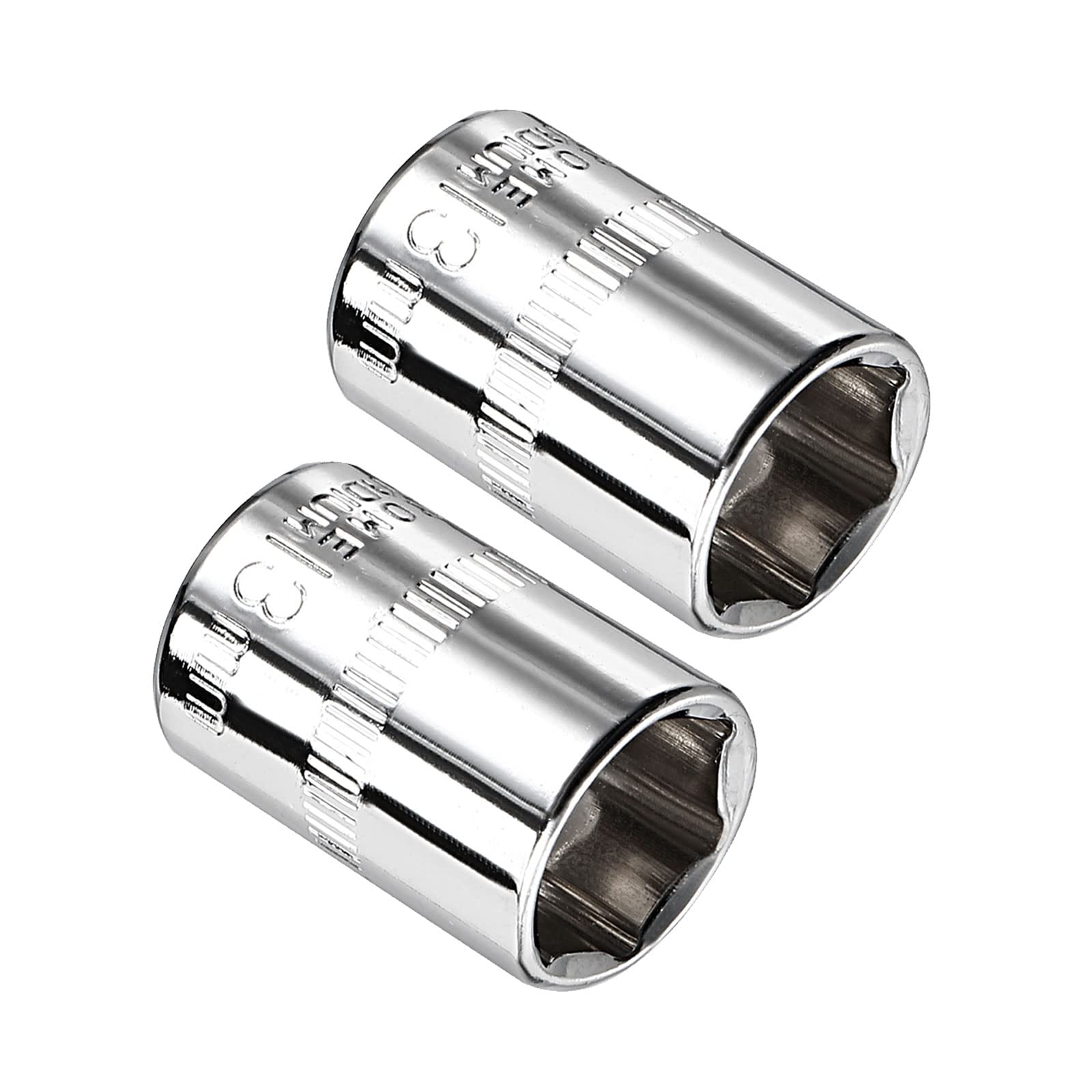 Kozelo 2pcs 6 Point Shallow Socket - [1/4 Inch x 13mm] Square Drive for Car Mechanical Equipment Repair Use, CR-V Steel Metric Sizes
